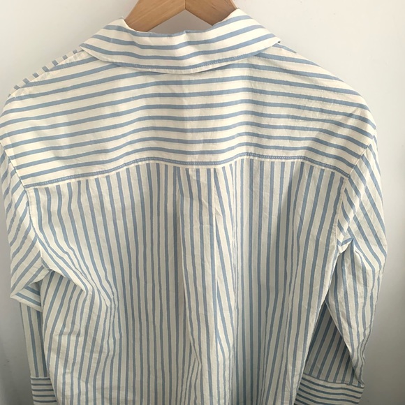 Sezane Sky Blue and White Striped Shirt - Picture 6 of 13